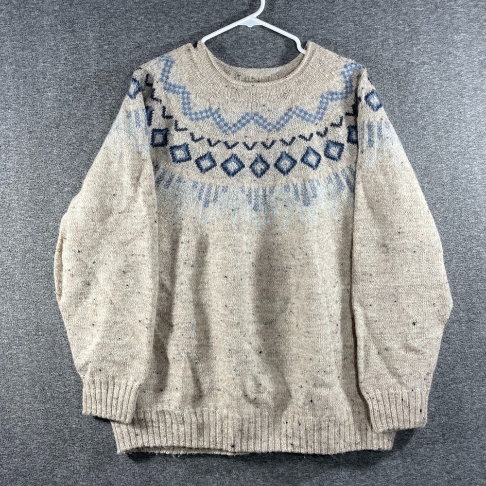 CELTIC & CO Jumper L Knit Fairisle Nordic Icelandic Scandi Yoke Aran Fisherman